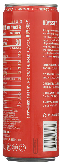 Sparkling Mushroom Elixir, Passionfruit Orange, 12 fl oz
