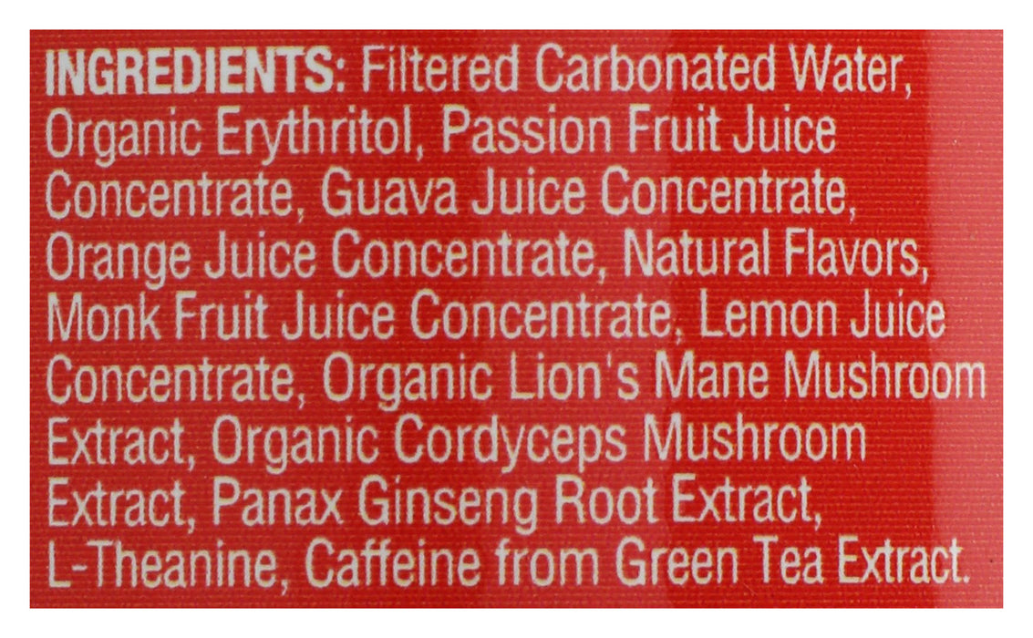 Sparkling Mushroom Elixir, Passionfruit Orange, 12 fl oz