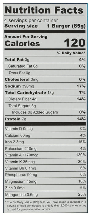California Garden Veggie Burger, No Seed Oil, GF, 12 oz