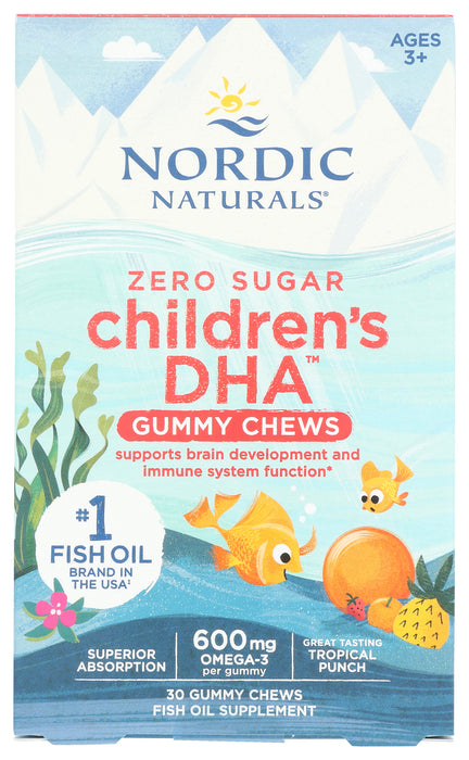 Children's DHA Gummy Chews, Tropical Punch, 30 gummy