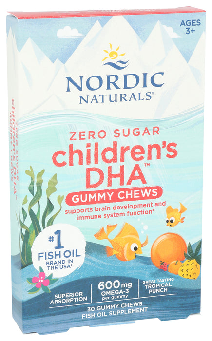 Children's DHA Gummy Chews, Tropical Punch, 30 gummy