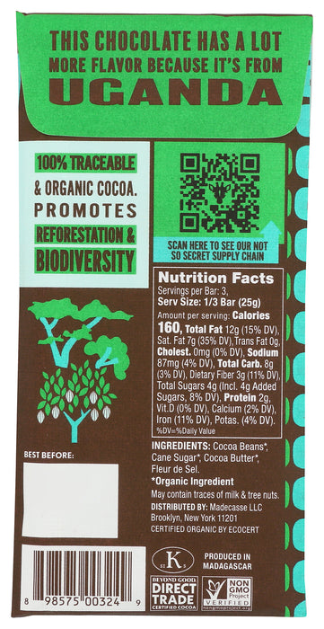 Chocolate Bar, 85%, Sea Salt, 2.64 oz
