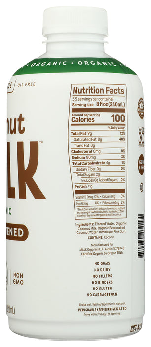 Coconut Malk, Unsweetened, Org, 28 fl oz