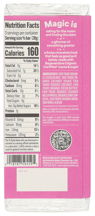 Coconut Praline 70% Dark Chocolate Bar, Reg Org, 2.93 oz