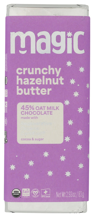 Crunchy Hazelnut 45% Oat Milk Chocolate Bar, Reg Org, 2.93 oz
