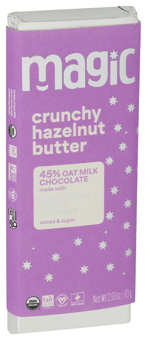 Crunchy Hazelnut 45% Oat Milk Chocolate Bar, Reg Org, 2.93 oz