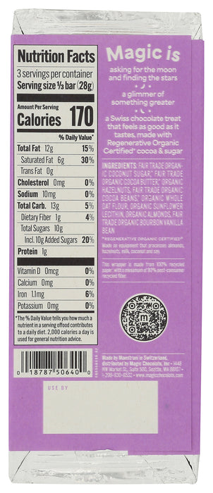 Crunchy Hazelnut 45% Oat Milk Chocolate Bar, Reg Org, 2.93 oz