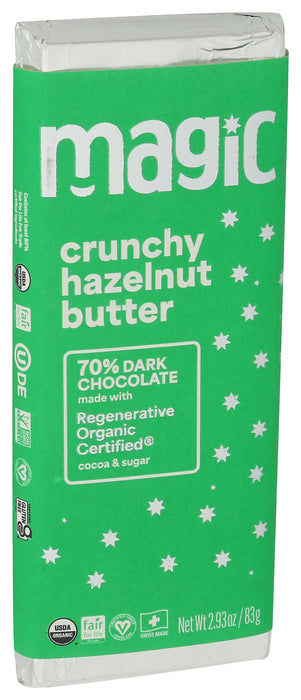 Crunchy Hazelnut 70% Dark Chocolate Bar, Reg Org, 2.93 oz