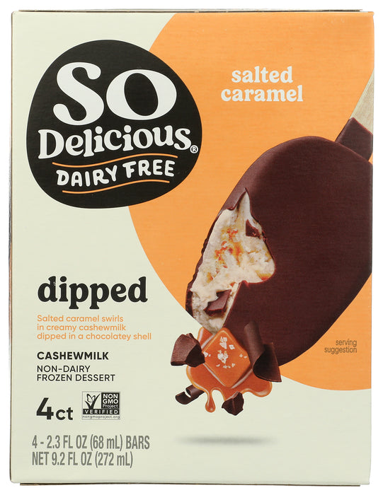 Dairy Free Dipped Frozen Bar 4ct, Salted Caramel, 9.2 fl oz