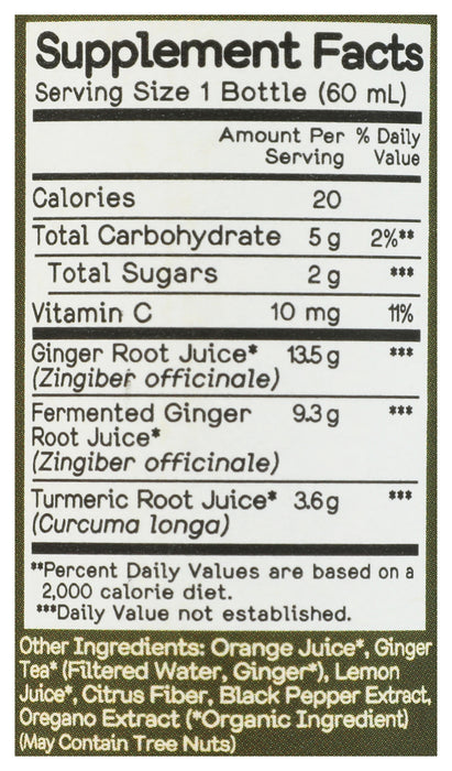 Fiery Ginger Shot, Org, 2 fl oz