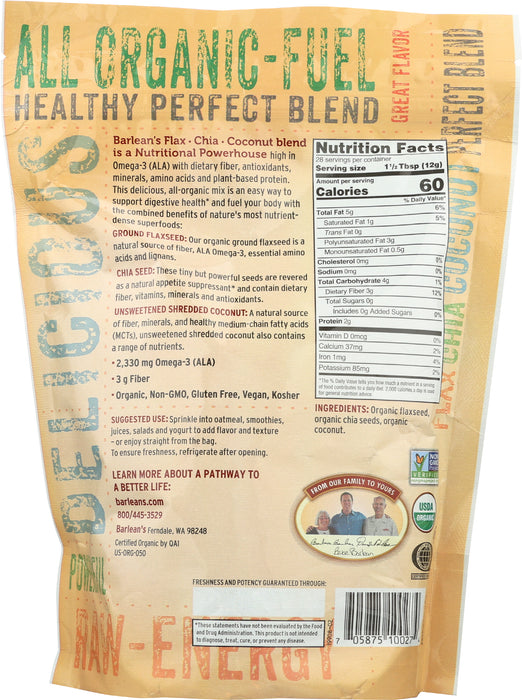 Flax.Chia.Coconut Blend, Org, 12 oz