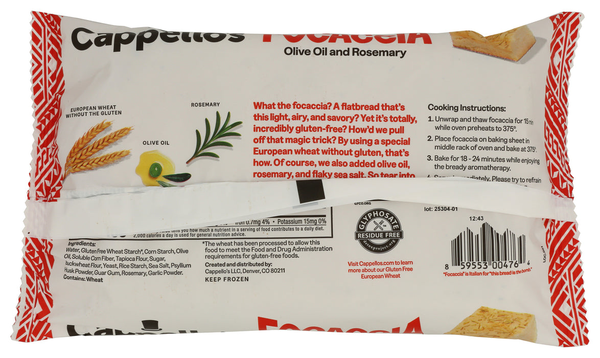 Focaccia, Olive Oil & Rosemary, GF, 14 oz
