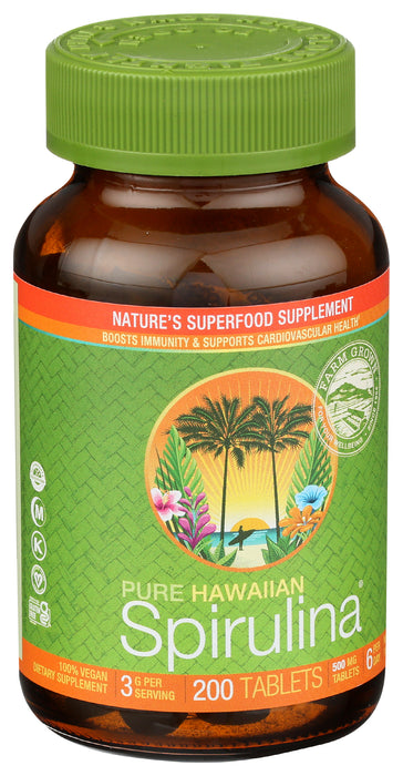 Hawaiian Spirulina 500mg, 200 tab