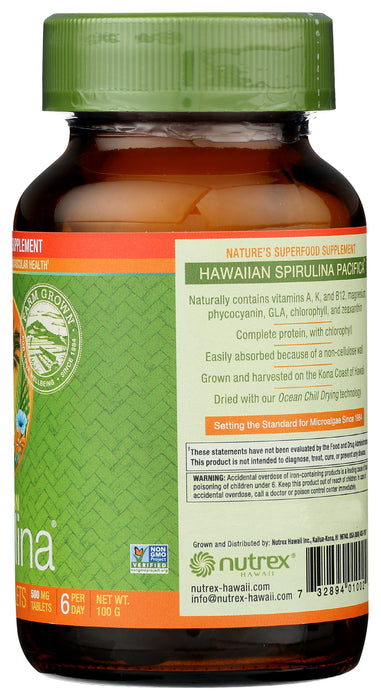 Hawaiian Spirulina 500mg, 200 tab