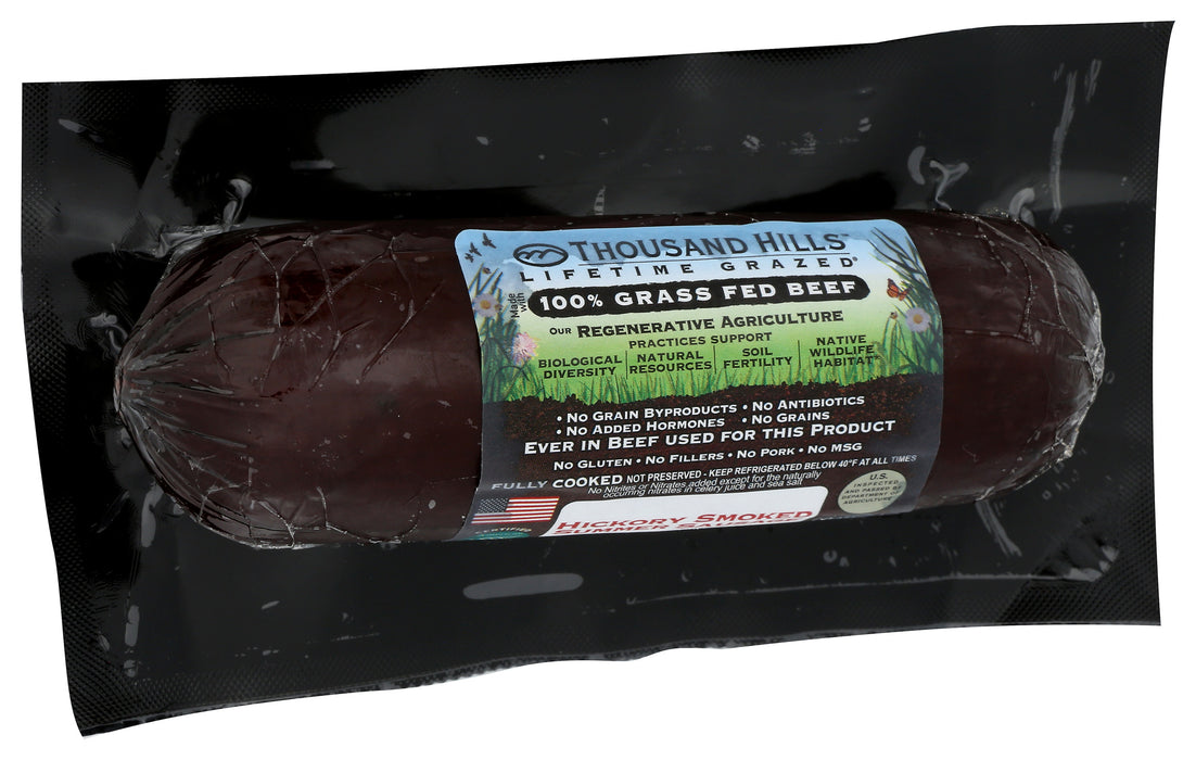 Hickory Smoked Summer Beef Sausage, Grassfed, 10 oz