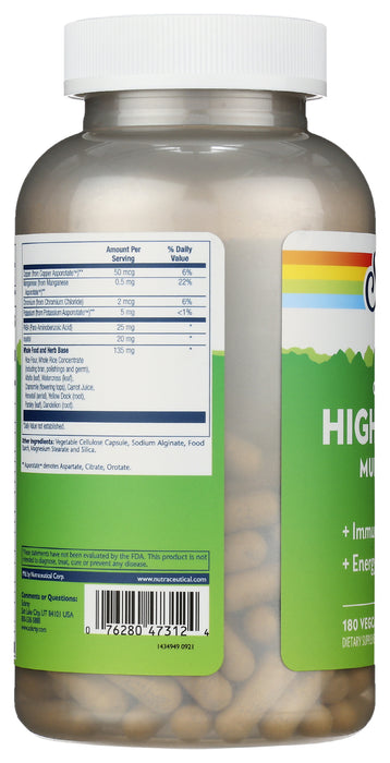 High Energy Multivitamin, once daily, 180 vcap