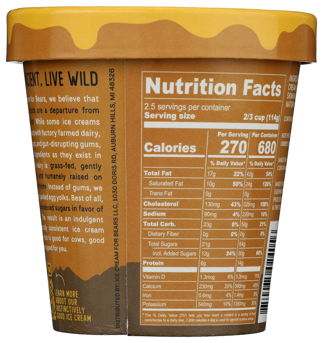 Ice Cream Sweetened with Honey, Butterscotch Caramel, 14 fl oz