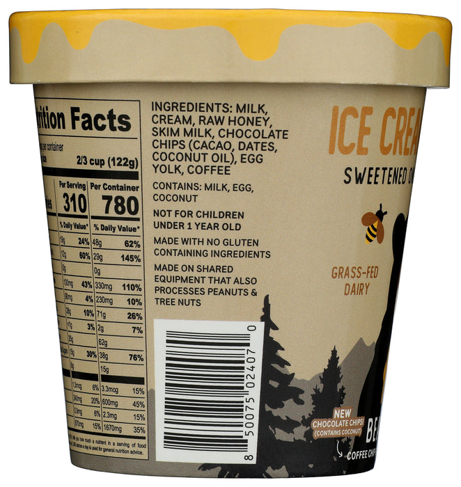 Ice Cream Sweetened with Honey, Coffee Chip, 14 fl oz
