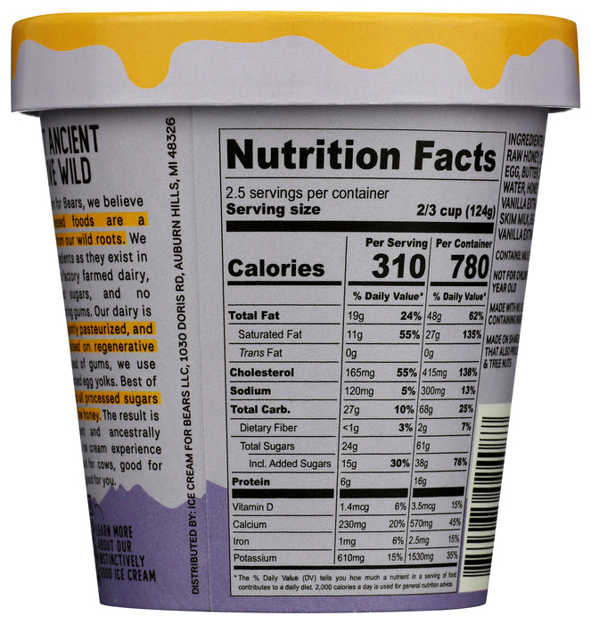 Ice Cream Sweetened with Honey, Cookies & Cream, 14 fl oz