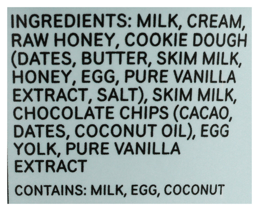 Ice Cream Sweetened with Honey, Cookies Dough, 14 fl oz