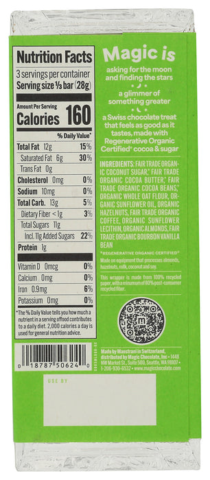 Mocha Latte 45% Oat Milk Chocolate Bar, Reg Org, 2.93 oz