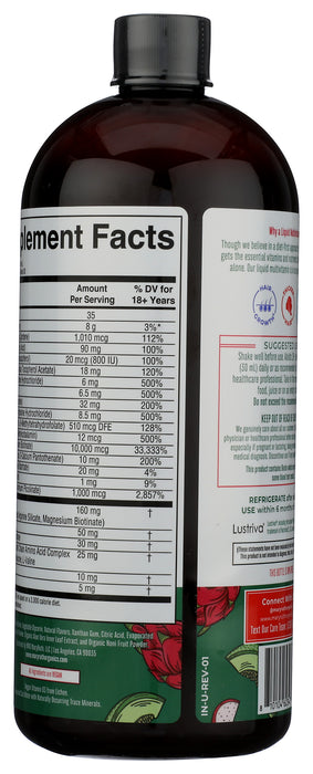 Morning Multivitamin + Hair Growth, Dragon Fruit Melon, 30 fl oz
