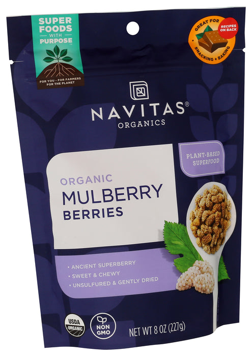 Mulberries Dried, Org, 8 oz