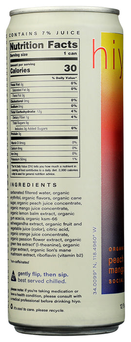 Non-Alcoholic Functional Seltzer 4pk, Peach Mango, 4/12 fl oz