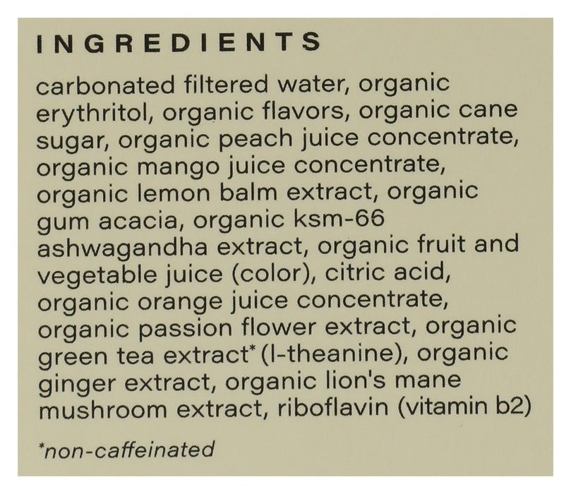 Non-Alcoholic Functional Seltzer 4pk, Peach Mango, 4/12 fl oz