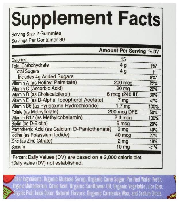 Kids Multivitamin Gummies, Berry & Cherry, Org, 60 gummy