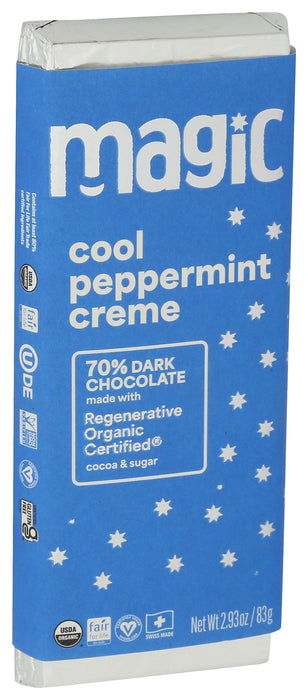 Peppermint Cream 70% Dark Chocolate Bar, Reg Org, 2.93 oz