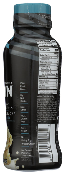 Plant Protein Shake Elite 35g, Vanilla, 12 fl oz
