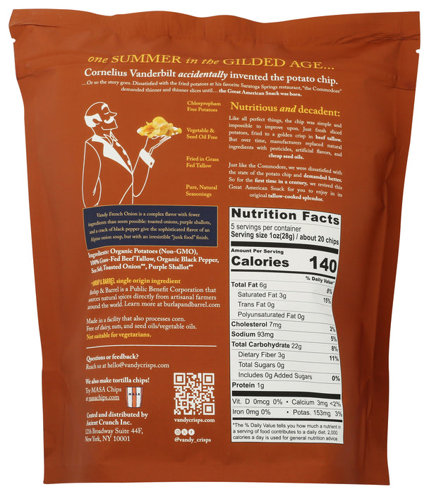 Potato Chips Tallow/No Seed Oil, French Onion, 5 oz
