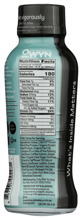 Protein Shake 20g, Cold Brew Coffee, 12 fl oz