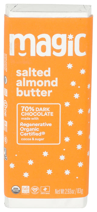 Salted Almond 70% Dark Chocolate Bar, Reg Org, 2.93 oz