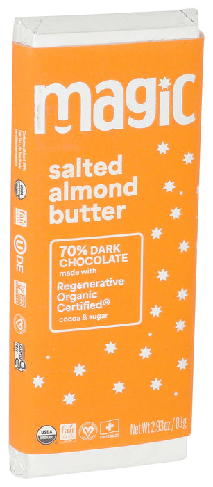 Salted Almond 70% Dark Chocolate Bar, Reg Org, 2.93 oz