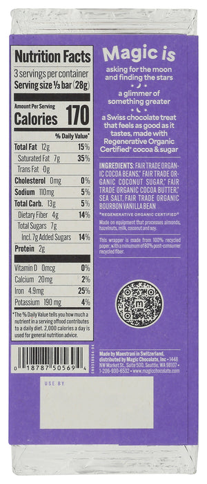 Salted Dark Chocolate 70% Bar, Reg Org, 3 oz