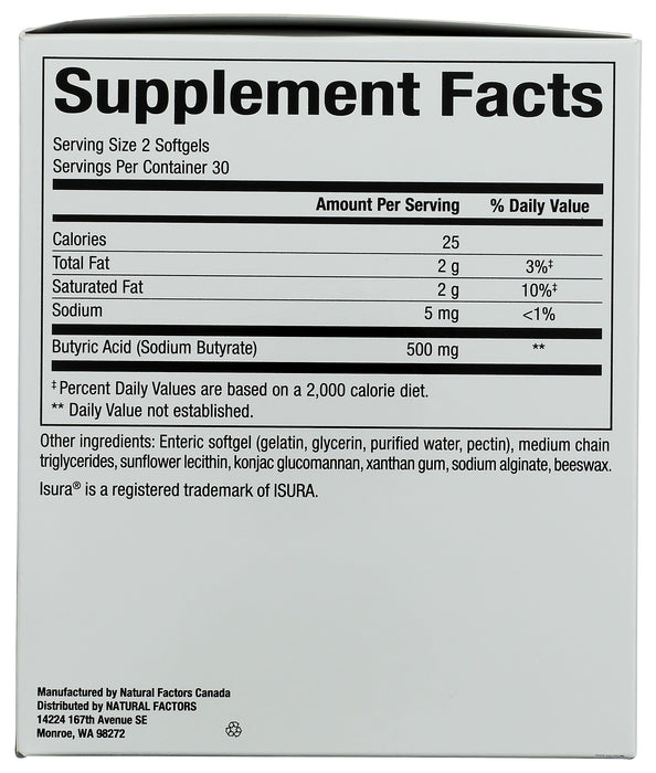 Sodium Butyrate Postbiotic 500mg, 30 serv
