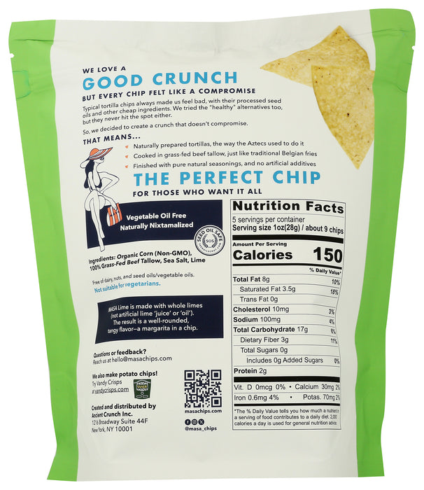 Torilla Chips Tallow/No Seed Oil, Lime, 5 oz