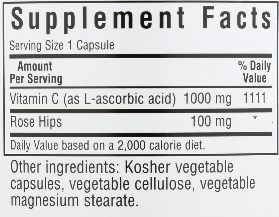 Vitamin C-1000 mg & Rose Hips, 180 vcap