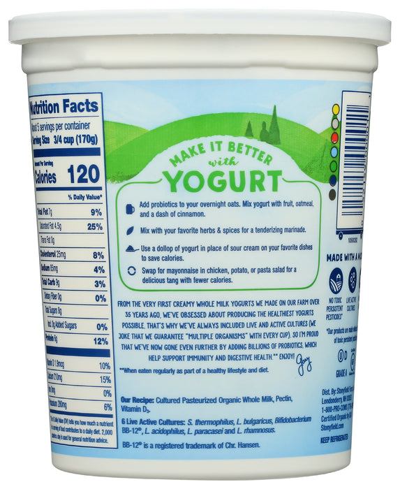 Whole Milk Probiotic Yogurt, Plain, 2 lb