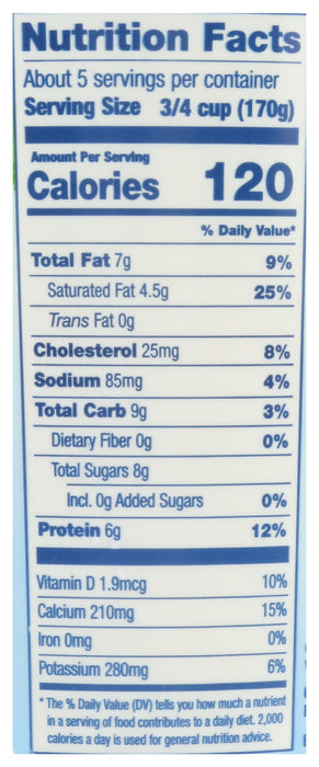 Whole Milk Probiotic Yogurt, Plain, 2 lb