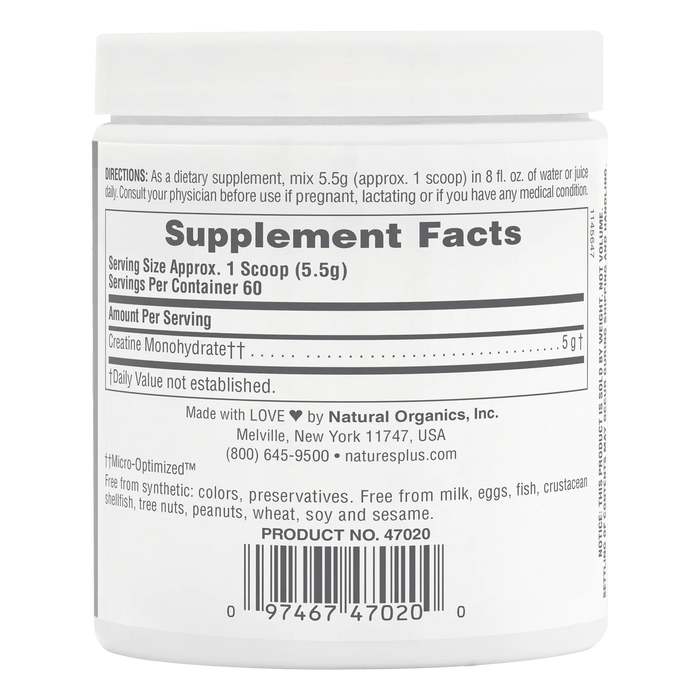 Creatine Micro-Optimized, Unflavored, 60 serv/330 g