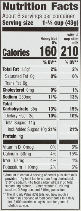 Honey Nut O's Cereal, Org, 9.5 oz