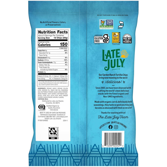 Garden Ranch Tortilla Chips w/ Avocado Oil, 6 oz