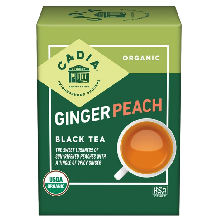 Ginger Peach Herbal Tea, Org, 16 tbag