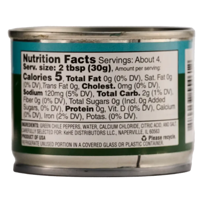 Green Chili Diced, Mild, 4 oz