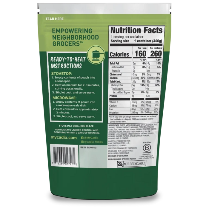 Hearty Lentil Soup, Org, 14.1 oz