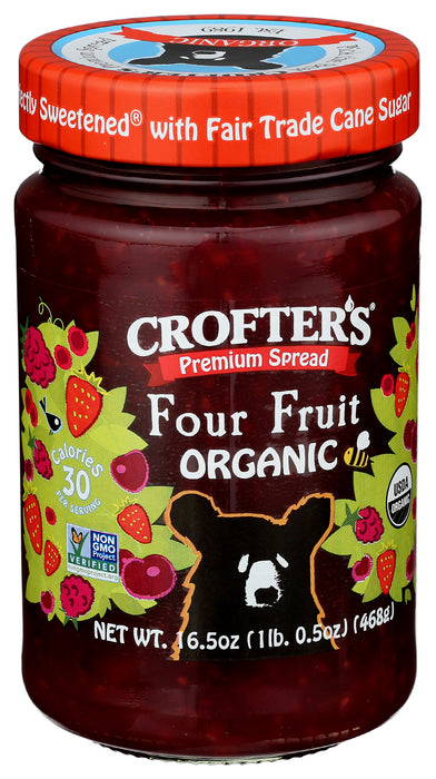 Four Fruit Spread, Org, 16.5 oz