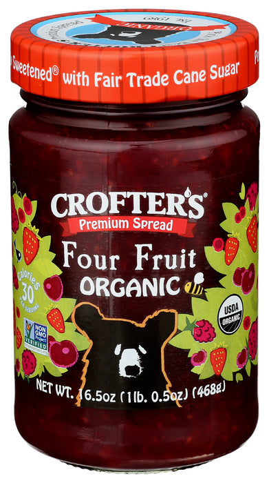 Four Fruit Spread, Org, 16.5 oz